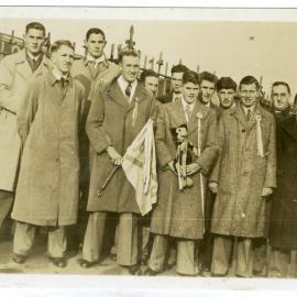 "Most of Wellington - Good Looking!" members of the Presbyterian Harrier Club, Wellington during the St. Andrew's Trophy, Dunedin 1948
