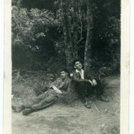 "Resting on the way home," The 1950 Tramp back to the Orongorongo Valley, Presbyterian Harrier Club - Wellington