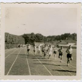 "Harriers in action at B. C. Sports, 1955," Presbyterian Harrier Club - Wellington