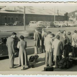 "Waiting for the bus, Provincial Championships, Masterton, 1956," Presbyterian Harrier Club - Wellington