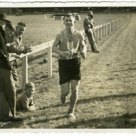 "Miller Jeromson finishing," 20 Mile Olympic Gold Cup, Trentham, Presbyterian Harrier Club - Wellington
