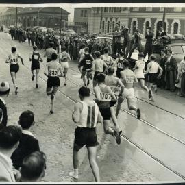 "Norm (686) quick off the mark," Wellington to Masterton Relay, 1957, Presbyterian Harrier Club - Wellington