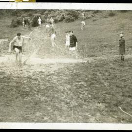 "He made the biggest splash anyway - Dave Bridgeman," Shaw Baton Relay Race, Johnsonville, 1960, Presbyterian Harrier Club - Wellington