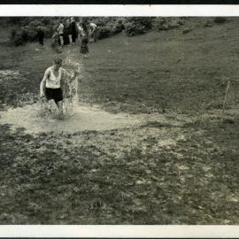 "Oo, nasty, horrid, mud; Albert Pledger," Shaw Baton Relay Race, Johnsonville, 1960, Presbyterian Harrier Club - Wellington