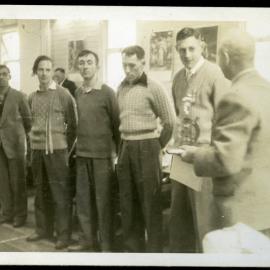 "The team - Don't they look modest," Saint Andrew's Trophy, Wellington, 1960, Presbyterian Harrier Club - Wellington