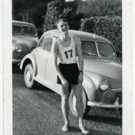 "The happy fella! Lyn Jones - Junior Champ," Club Championships, Johnsonville, 1964, Presbyterian Harrier Club - Wellington 