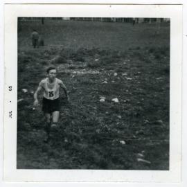 "Senior Dorne: Robin Gilchrist on a stony course," 1965, Presbyterian Harrier Club - Wellington 