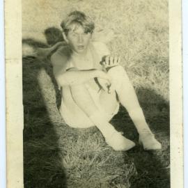 Unidentified harrier seated on the grass, c. 1972