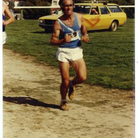 Vince Dunbar competing in the 20 Mile Olympic Gold Cup Race, 1981, Presbyterian Harrier Club - Wellington