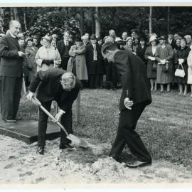 Tree planting at Salmond Hall, Reverend Somerville in attendance 