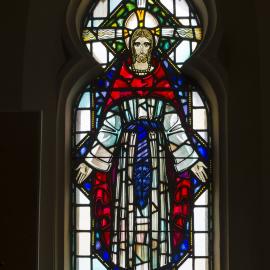 Stained glass figure of Christ 