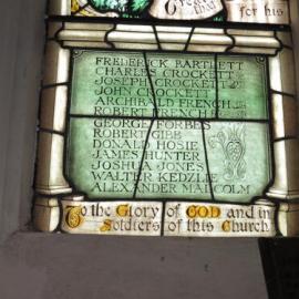 Detail of War Memorial window, Kaikorai Church