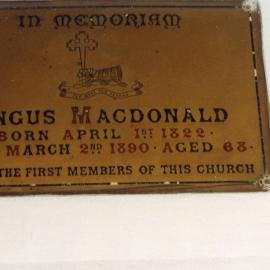 Plaque in Geraldine Church