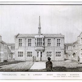 Drawing of Theological Hall and Library, Knox College