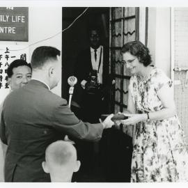 Sr. Alice Cook receiving a gift