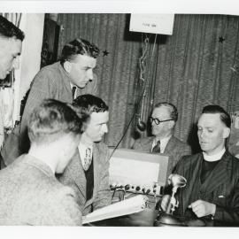 Rev. George Knight and broadcast team from 4XD Dunedin