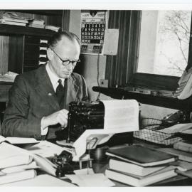 Hubert Ryburn at work in his study