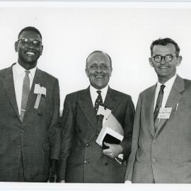 Philip Potter, Alan Booth, and Alan Brash at a WCC conference