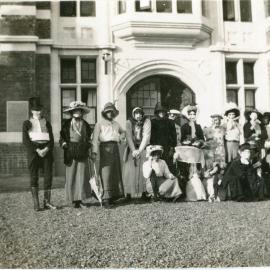 Capping Carnival students at Knox College, c. 1910