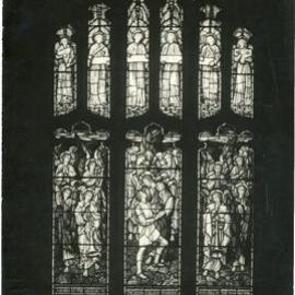 Three-panel stained-glass window War Memorial, Ross Chapel