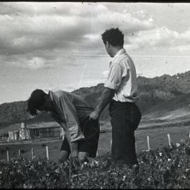 Two Maori Youth Tending one of the Te Whaiti Gardens