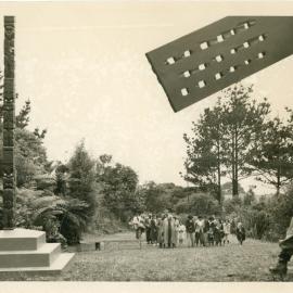 A Māori group from Nūhaka being welcomed onto the marae at Ohope