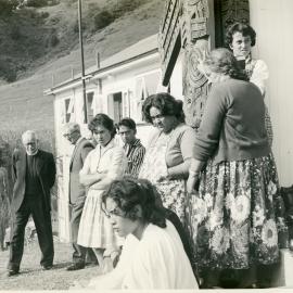 Rev. Laughton with a Group of Māori at Ohope