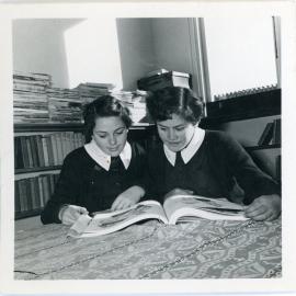 Two Turakina Māori Girls School Students Studying