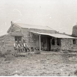 Four Chinese Men Outside Their Rural Home