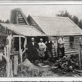 Three Chinese Miners and Rev McNeur Outside their Round Hill Hut