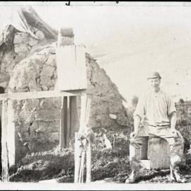 A Chinese Miner Outside His Home, Winding Creek, Switzers (Waikaia)