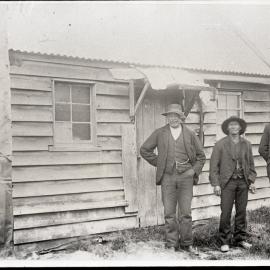 Two Chinese Miners and Rev McNeur Outside Home