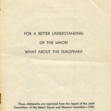 For A Better Understanding of the Maori - What about the European?