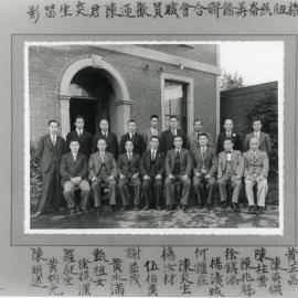 Otago Southland Chinese Association 1938 outside Chinese Church Manse Dunedin