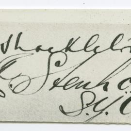Autographs of E. H. Shackleton and (?) Stenhouse