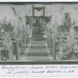 Winton Presbyterian Church Decorated for Harvest Thanksgiving(?)