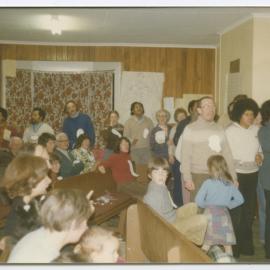 Gathering of people in a hall