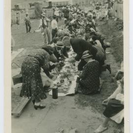 Enjoying kai - hangi cooked