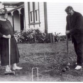 Rev. and Mrs Preston playing croquet