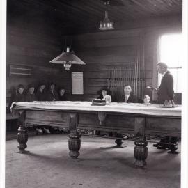 Religious service in billiard room