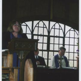 Rev. Susan Jones at the closing of Warrington Church