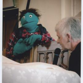 Christine and Bernie the Puppet