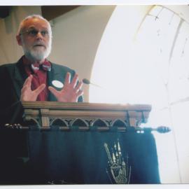 Rev. Dr Selwyn Yeoman preaching at Andersons Bay Church