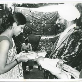 Dr Giani Zail Singh presents a prize