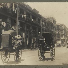 Rickshaws In A Hong Kong Street