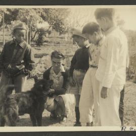 Mrs Crozier With Children And Dog.