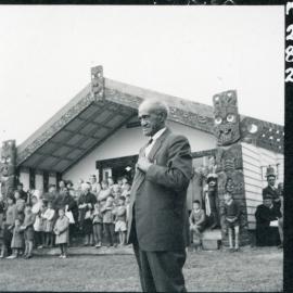 Mr Mate Wharehuia Standing On The Māori Synod Marae