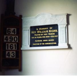 Memorial plaque to Rev. William Nichol