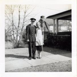 Unknown naval cadet and his mother