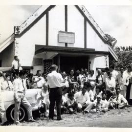 Congregation outside village church